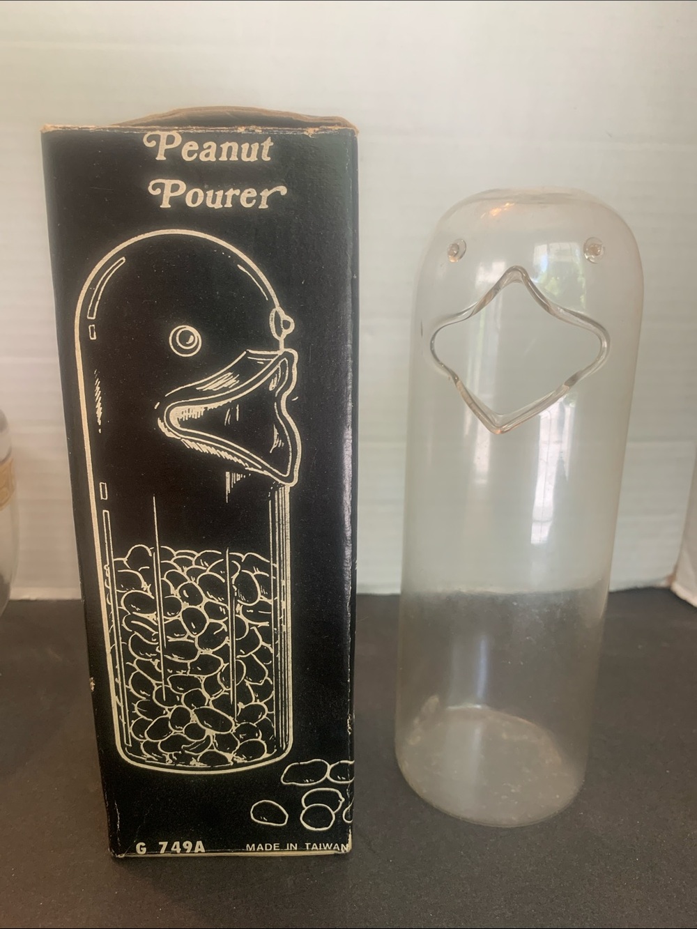 1960’s Glass Bird Peanut Pourer Dispenser w/ orginal box